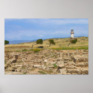 Watercolor lighthouse poster
