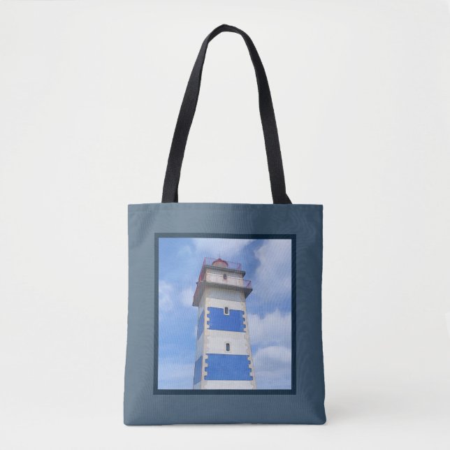 Watercolor lighthouse tote bag (Front)