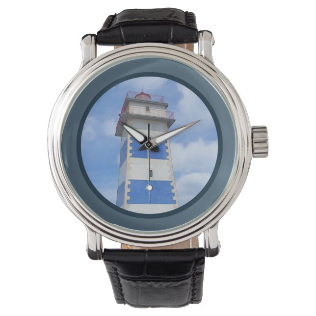 Watercolor lighthouse watch (Front)