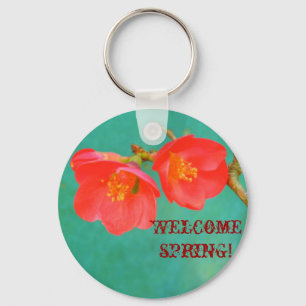 Watercolor-like Sakura Blossom Key Ring