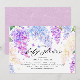 Watercolor Lilac Baby Shower Invitation