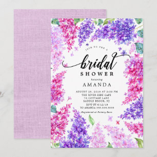 Watercolor Lilac Bridal  Shower Invitation