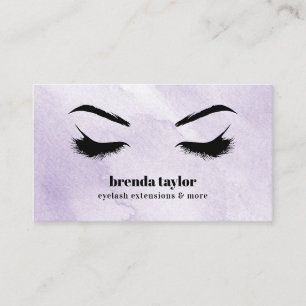 Watercolor Lilac Chic Eyelash Browbar professional Business Card