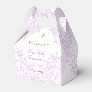  watercolor lilac crest   First Holy Communion Favour Box