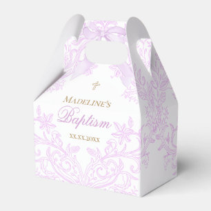watercolor lilac design Baptism Favour Box