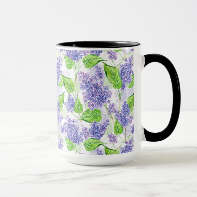 Watercolor lilac flowers mug (Right)
