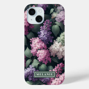 Watercolor Lilac Flowers Personalised iPhone 15 Case