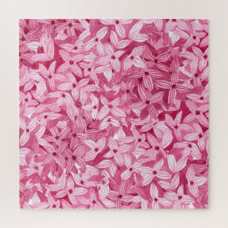 Watercolor lilac flowers: pink floral background jigsaw puzzle