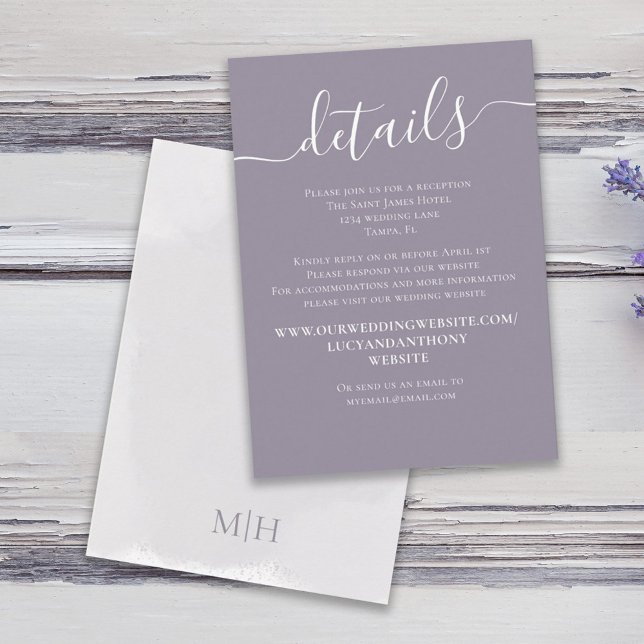 Watercolor Lilac Lavender Simple QR Code Details Enclosure Card (Creator Uploaded)