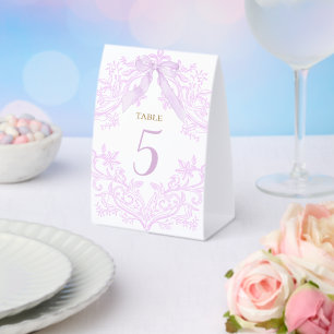 watercolor lilac purple design table number