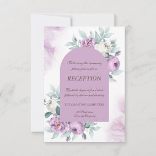Watercolor Lilac Roses Polka Dots Wedding Invitation