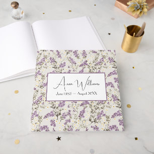 Watercolor Lilacs for Memorial Service Guest Book