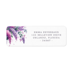 Watercolor Lilacs Return Address Label