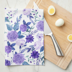 Watercolor Lilacs Tea Towel
