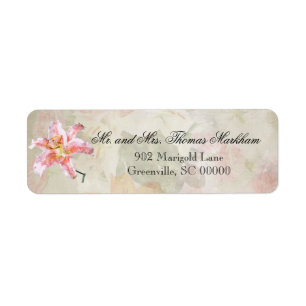 Watercolor Lilies Personalised Address Labels