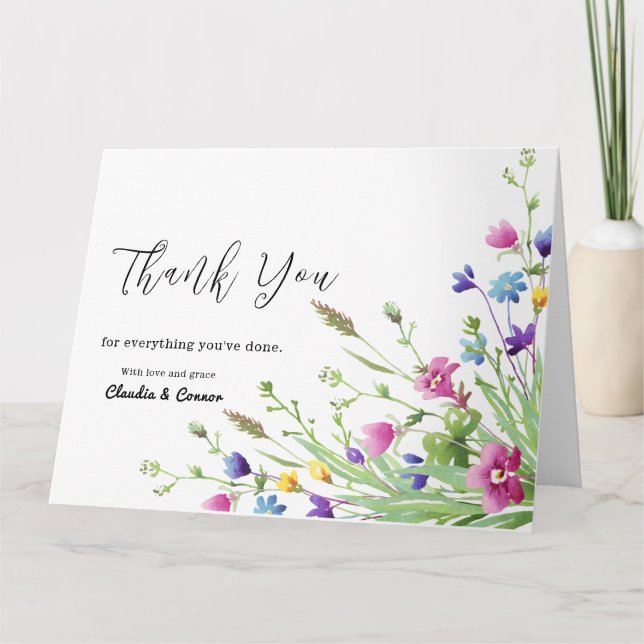 Watercolor Lilies Thank You Card (Front)