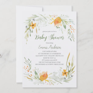 Watercolor Lily Baby Shower Invitation