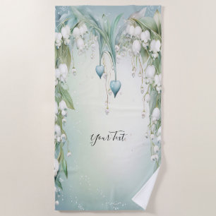 Watercolor Lily of the Valley Beach Towel