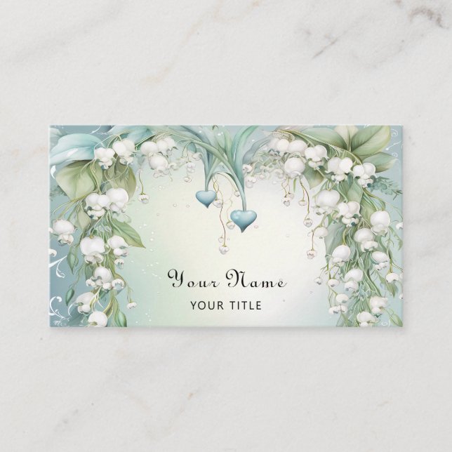 Watercolor Lily of the Valley Business Card (Front)