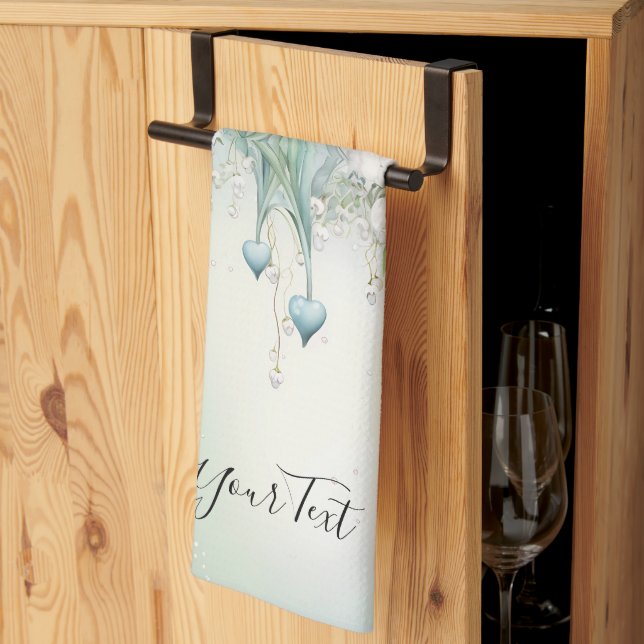 Watercolor Lily of the Valley Kitchen Towels (Thirds Fold)