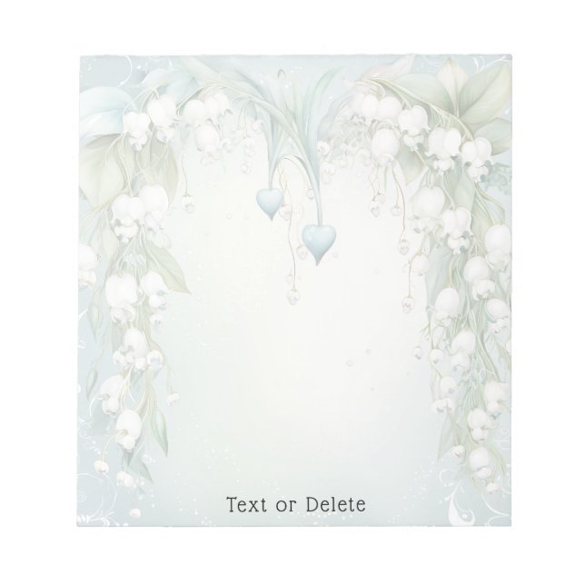 Watercolor Lily of the Valley Notepad (Front)