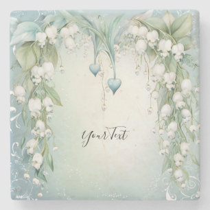 Watercolor Lily of the Valley Stone Coaster