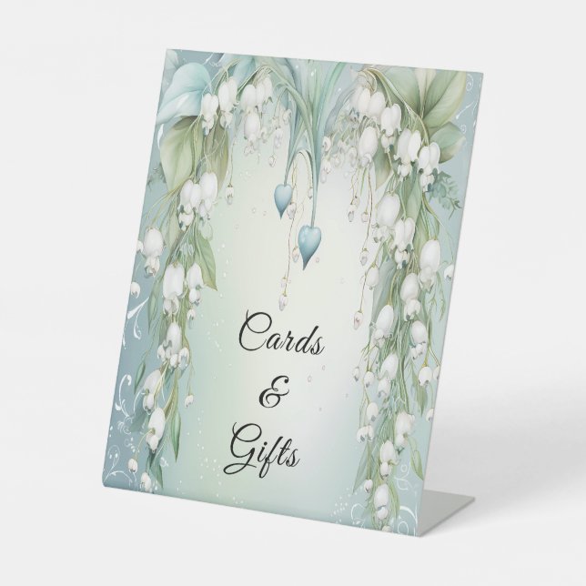 Watercolor Lily of the Valley Tabletop Signs (Front)