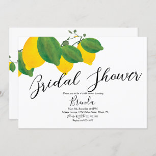 Watercolor Lime Lemon Limon Bridal Shower Invitation