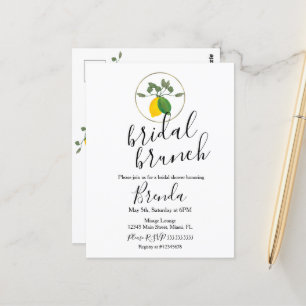 Watercolor Limoncillo Lime Lemon Bridal Shower  Postcard