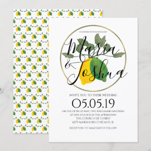 Watercolor Limoncillo Lime Lemon Wedding Invitation