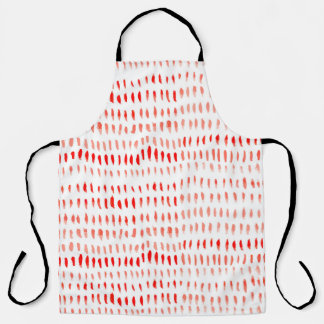 Watercolor lineart: red grunge pattern. apron