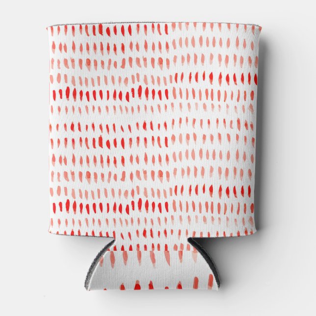 Watercolor lineart: red grunge pattern. can cooler (Front)