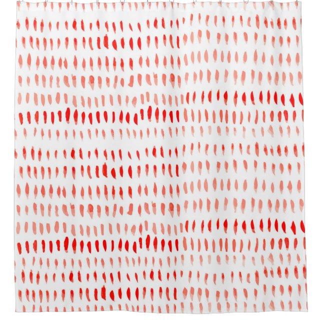 Watercolor lineart seamless pattern shower curtain (Front)