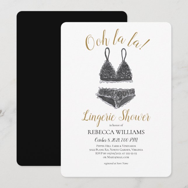 Watercolor Lingerie Shower Bridal Shower Invitation (Front/Back)