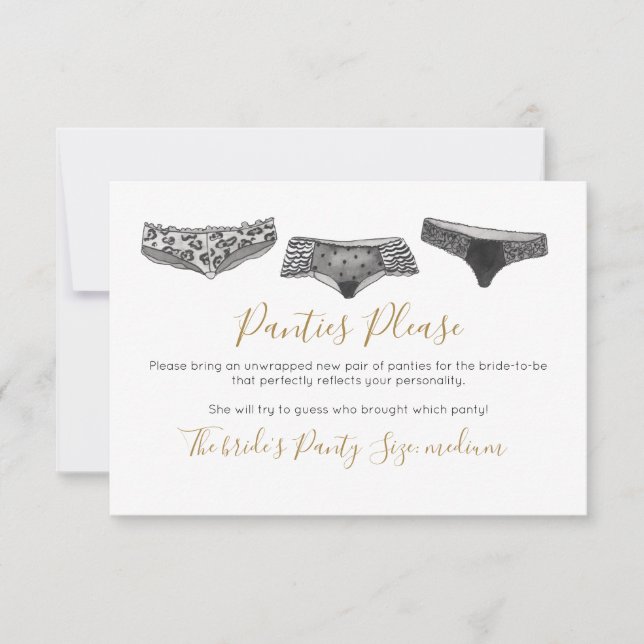 Watercolor Lingerie Shower Game Bridal Shower Invitation (Front)