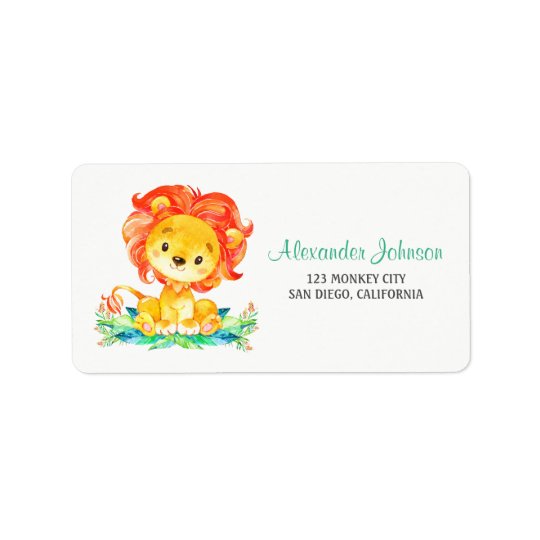 Watercolor Lion Address Label