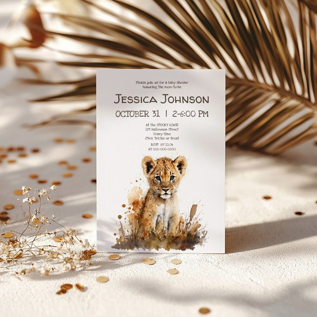 Watercolor Lion King`s Baby Shower Invitation (Creator Uploaded)