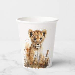 Watercolor Lion King`s Party Paper Cups 