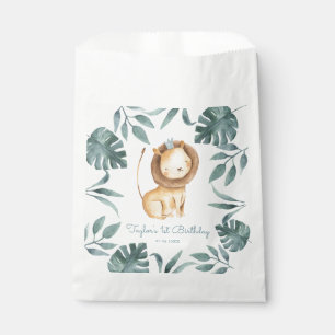 Watercolor Lion Prince Tropical Safari Birthday Favour Bags