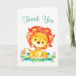 Watercolor Lion Thank You Card