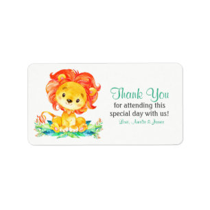 Watercolor Lion Thank You Label