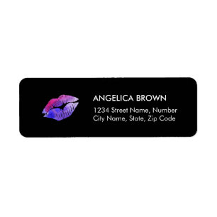 Watercolor Lips Make Up Artist Address Label