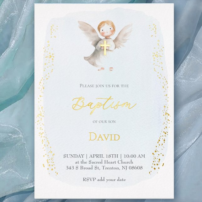 watercolor little angel Baptism baby boy (Creator Uploaded)