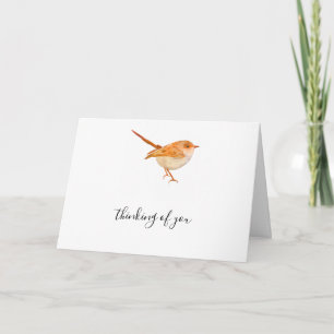Watercolor Little Bird Thinking of You Greeting Ca Card