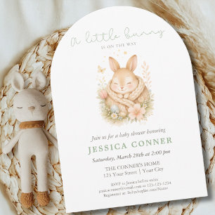 Watercolor Little Bunny Baby Boy Girl Shower  Invitation
