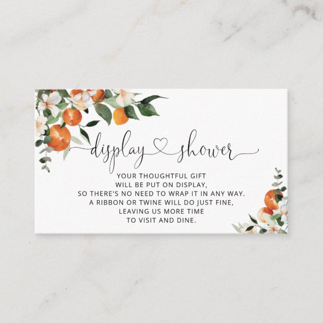 Watercolor little cutie display shower enclosure card (Front)