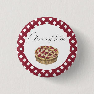 Watercolor little cutie pie - mummy to be 3 cm round badge