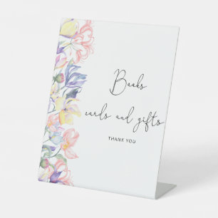 Watercolor little flower books cards and gifts  pedestal sign