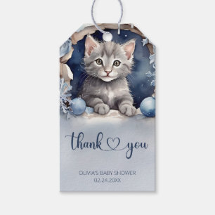 Watercolor little kitten Baby Shower Thank you Gift Tags