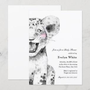 Watercolor Little Lion   Baby Shower invitation